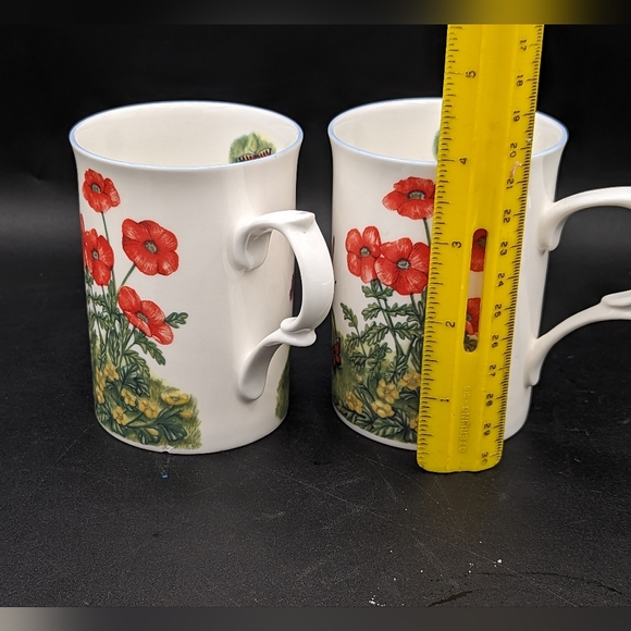 Cardew Designs Bone China Mugs Floral With Wildflowers And Peonies Set Of 2 - Picture 2 of 8